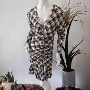 Veronica Beard Navy and Cream Rowe Dress - Size 12. NWT.